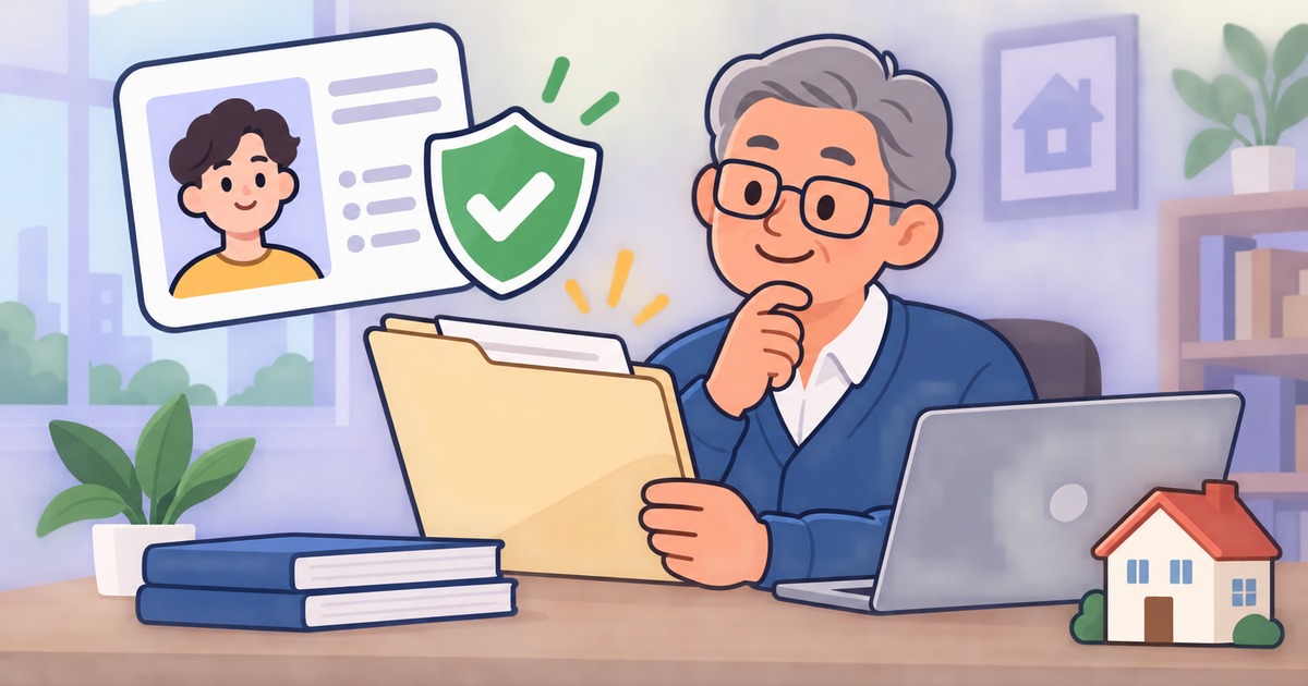 월세 계약 전 신용정보 확인, 동의보다 먼저 살필 세 가지 조건 주제의 귀여운 2D 일러스트 썸네일